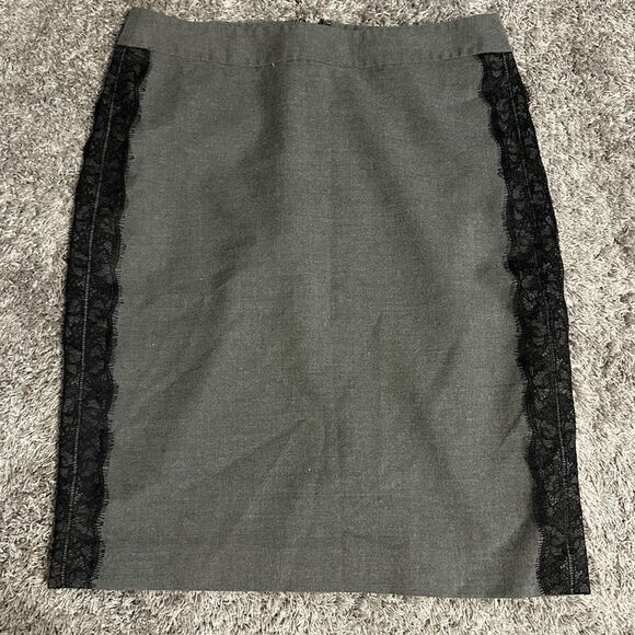 The Loft Grey with Black Pencil Skirt. Size 2. NWT - Picture 1 of 11